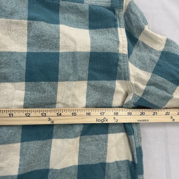 Levi’s Flannel Plaid Button Down Shirt Top Women’s Size Medium Blue - Picture 7 of 7